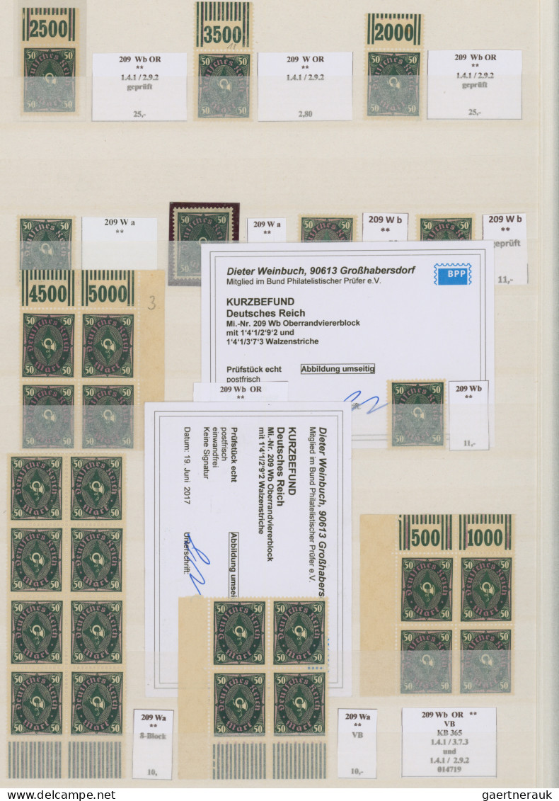 Deutsches Reich - Inflation: 1922/1923, Freimarken "Posthorn", Vorwiegend Postfr - Collections