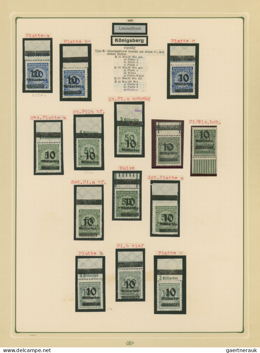 Deutsches Reich - Inflation: 1923, großartige Spezialsammlung der OPD-Aufdrucke