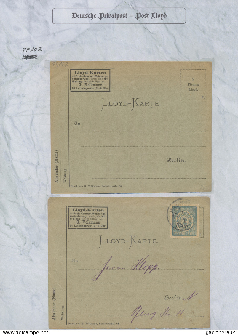 Deutsches Reich - Privatpost (Stadtpost): 1886/1887 "Berlin-Privatpost "E" LLOYD - Private & Local Mails