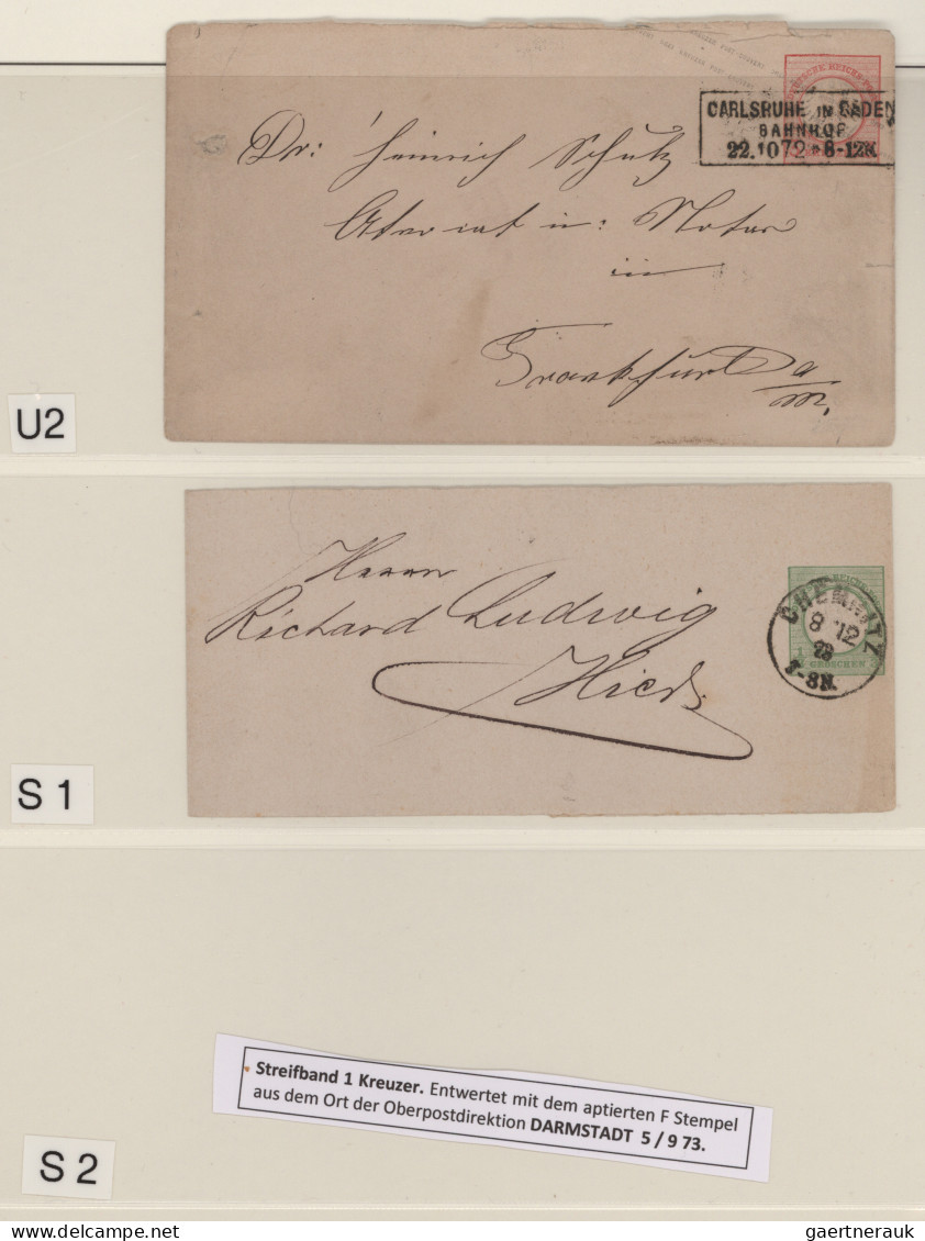 Deutsches Reich - Ganzsachen: 1872/1875, Brustschilde, Sammlung von 28 gebraucht