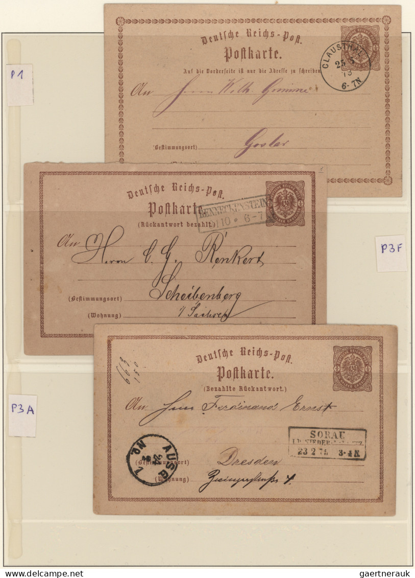 Deutsches Reich - Ganzsachen: 1872/1875, Brustschilde, Sammlung von 28 gebraucht