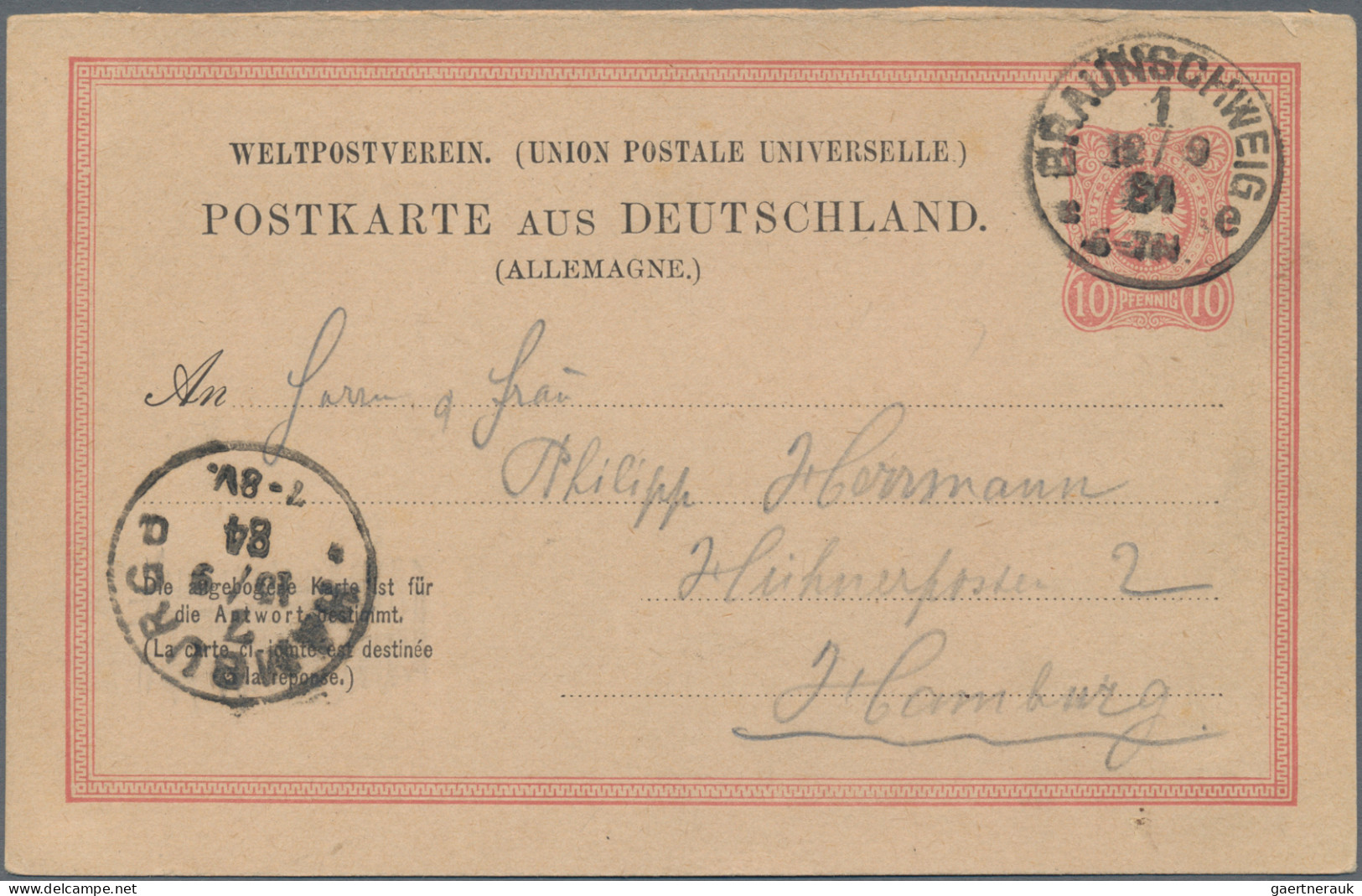 Deutsches Reich - Ganzsachen: 1877/1889, Pfennig-Ausgabe, Partie Von 15 Gebrauch - Sonstige & Ohne Zuordnung