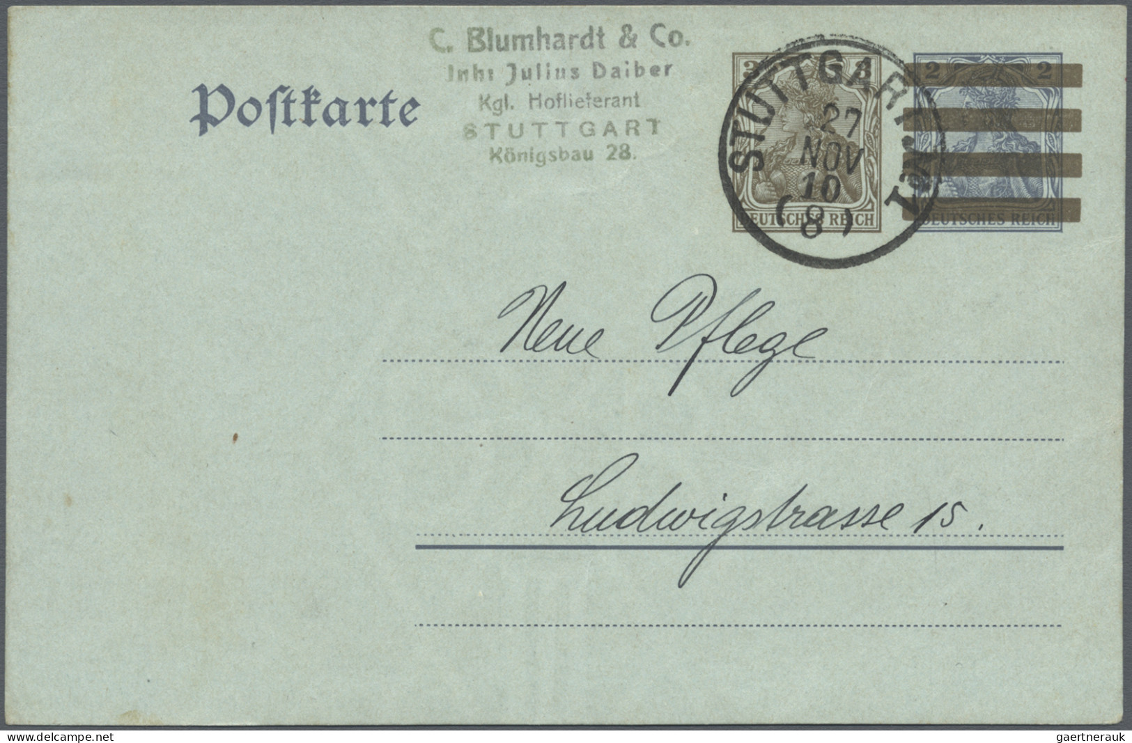 Deutsches Reich - Ganzsachen: 1900/1921, Sammlung von 25 gebrauchten Germania-Ga