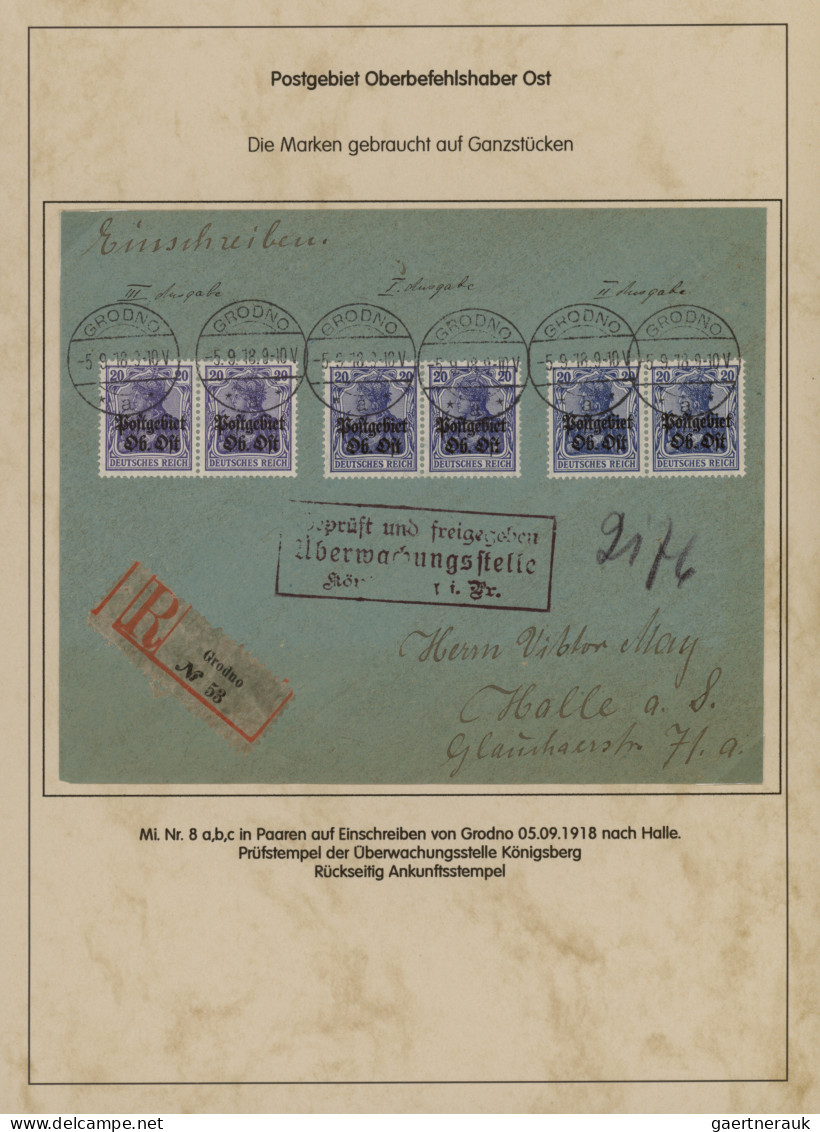 Deutsche Besetzung I. WK: Postgebiet Ober. Ost: 1916-1918, Sammlung Im Album, Mi - Besetzungen 1914-18