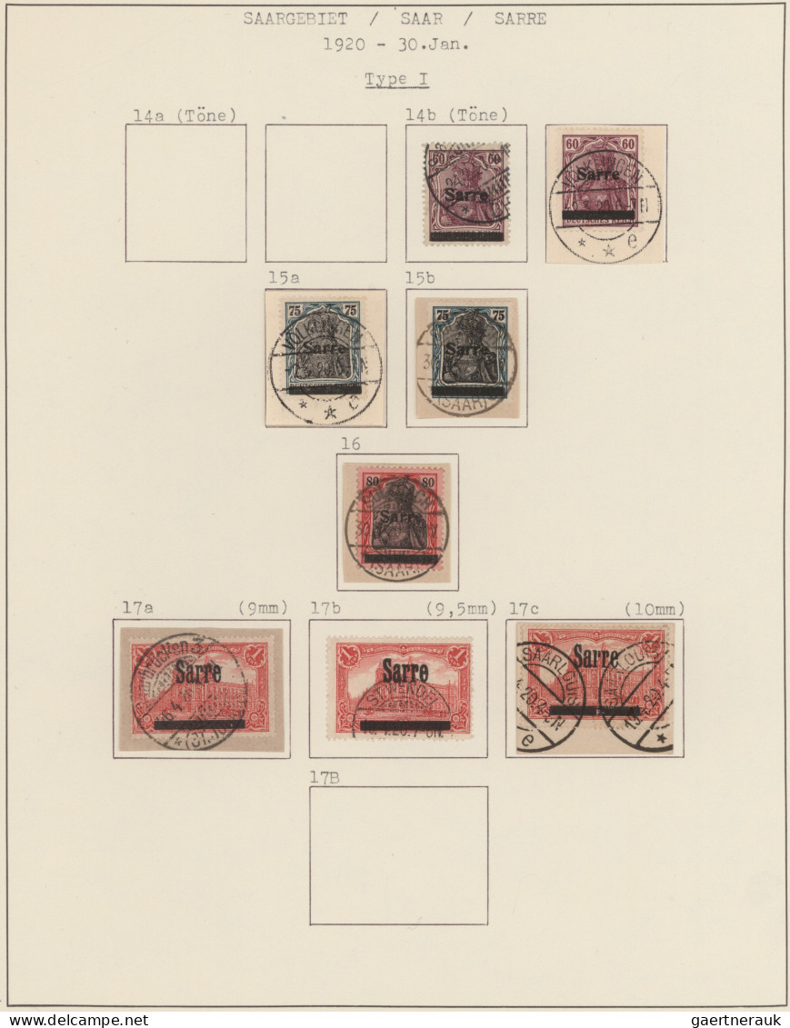 Deutsche Abstimmungsgebiete: Saargebiet: 1920/1959, Gehaltvolle Und Attraktive S - Lettres & Documents