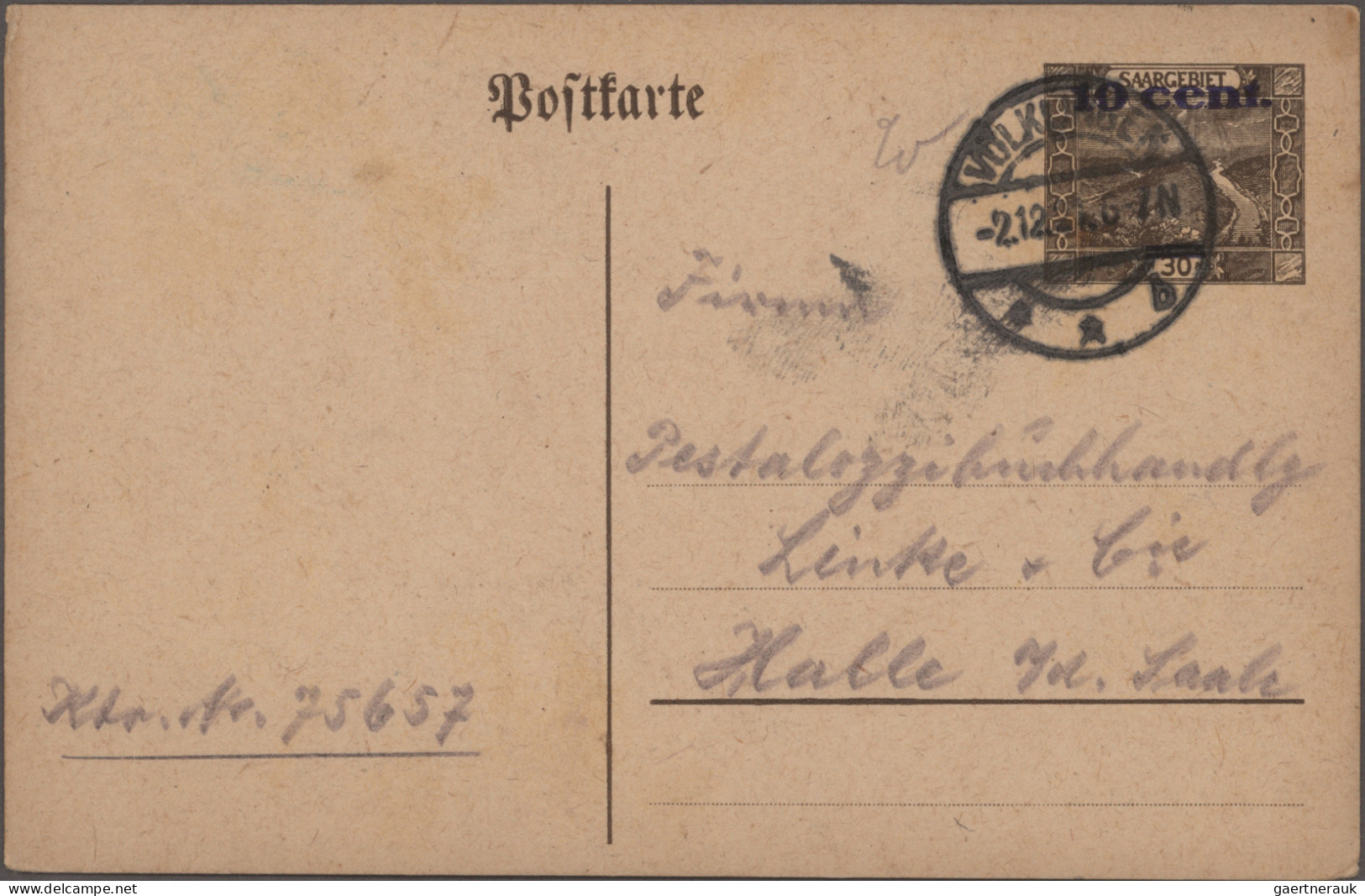 Deutsche Abstimmungsgebiete: Saargebiet - Ganzsachen: 1920-1933 Kollektion von m