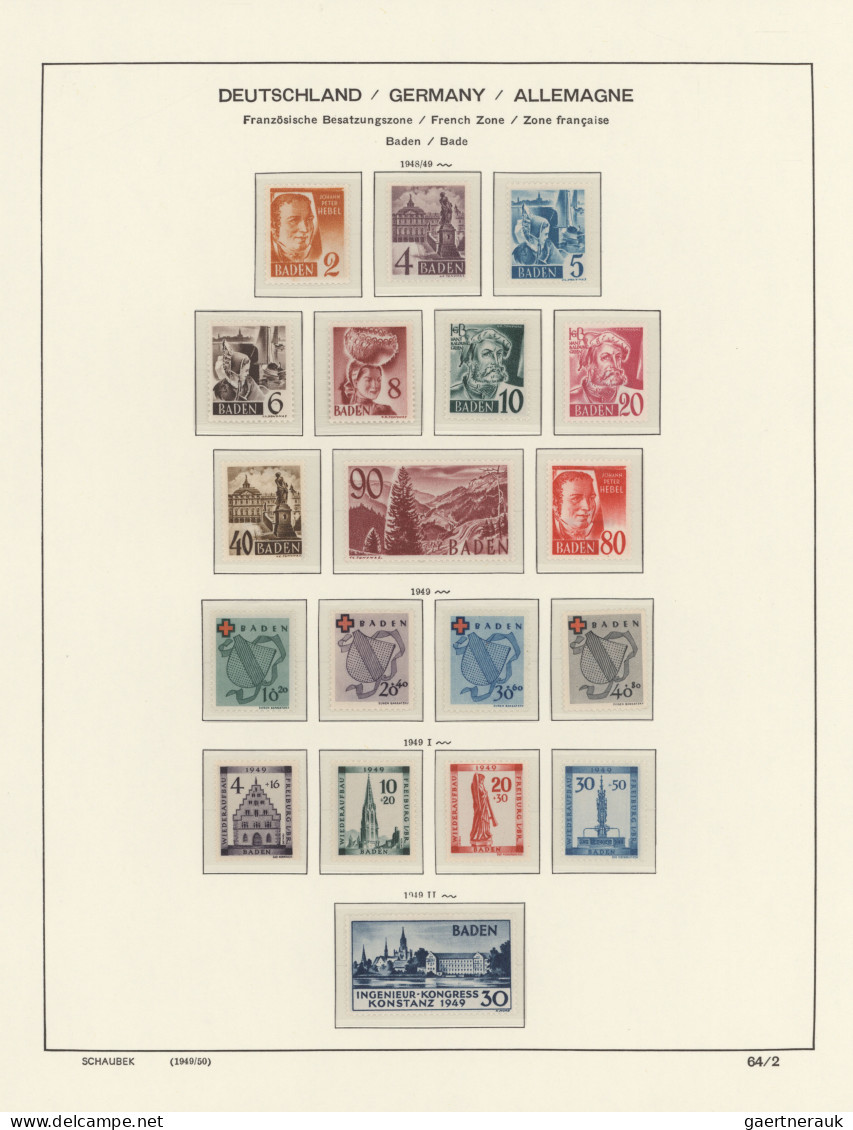 Deutschland Nach 1945: 1945/1958, Zumeist Postfrische Sammlung Auf Schaubek-Vord - Collections