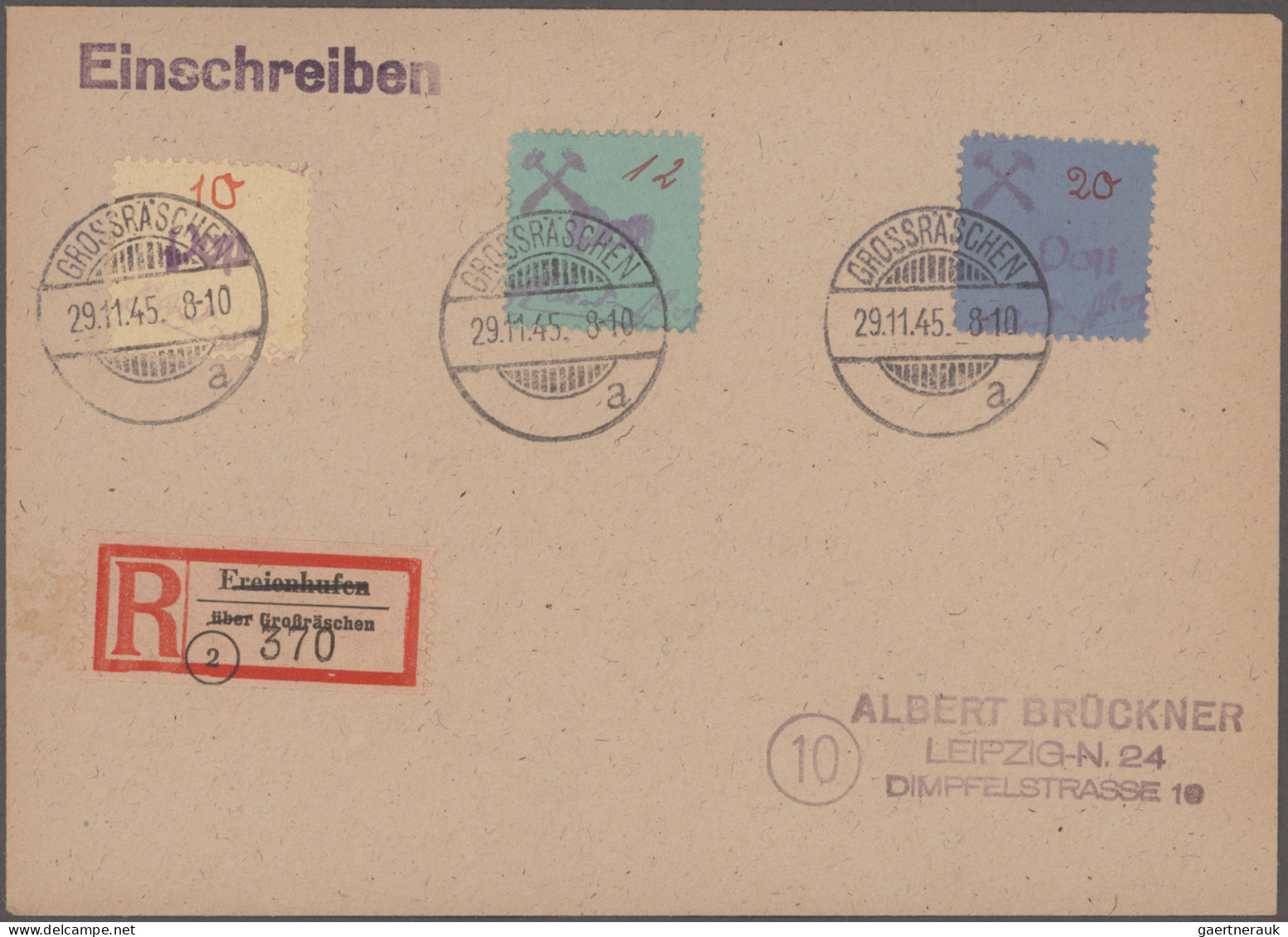 Deutsche Lokalausgaben Ab 1945 - Großräschen: 1945, Freimarken 3 Pf Bis 60 Pf Au - Other & Unclassified