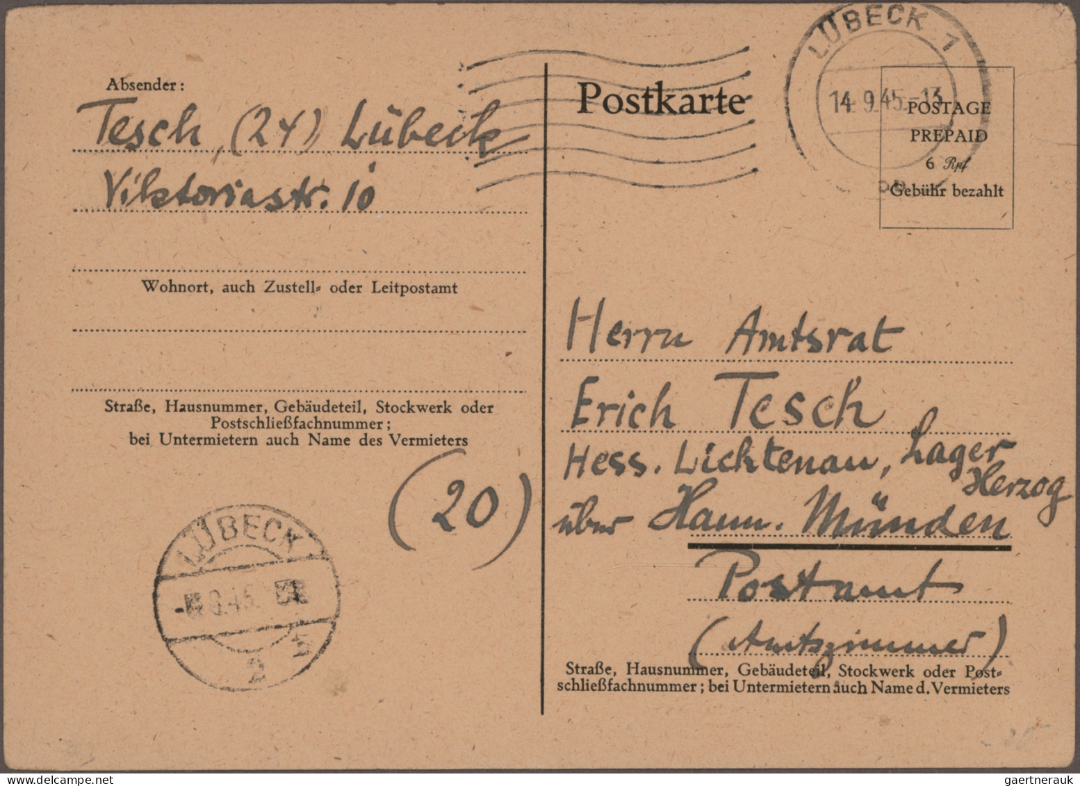 Deutschland ab 1945 - Gebühr Bezahlt: 1945, substanzstarke Spezialkollektion 'De