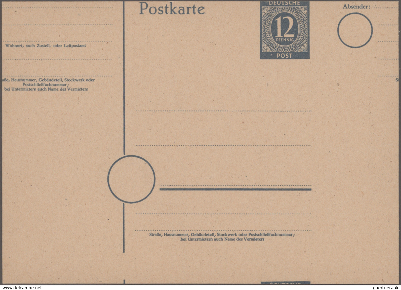 Alliierte Besetzung - Ganzsachen: 1946/1947, Partie Von Vier Markant Verschnitte - Andere & Zonder Classificatie