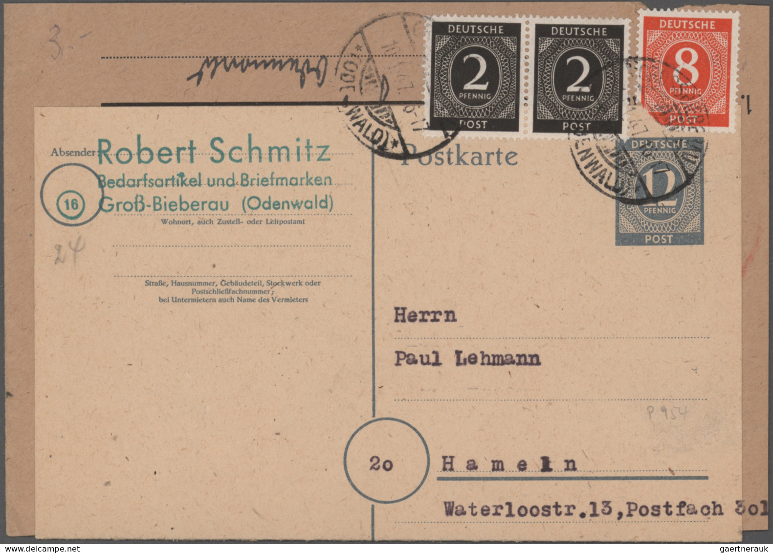 Alliierte Besetzung - Ganzsachen: 1946/1948, umfangreicher Bestand von ca. 1.200