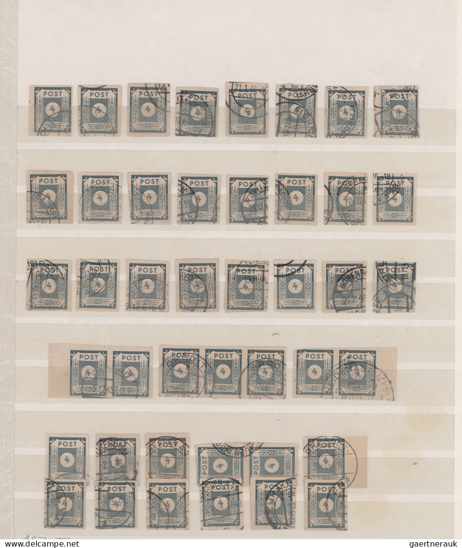 Sowjetische Zone - Ost-Sachsen: 1945/1946, Umfangreicher Gestempelter Bestand Mi - Autres & Non Classés
