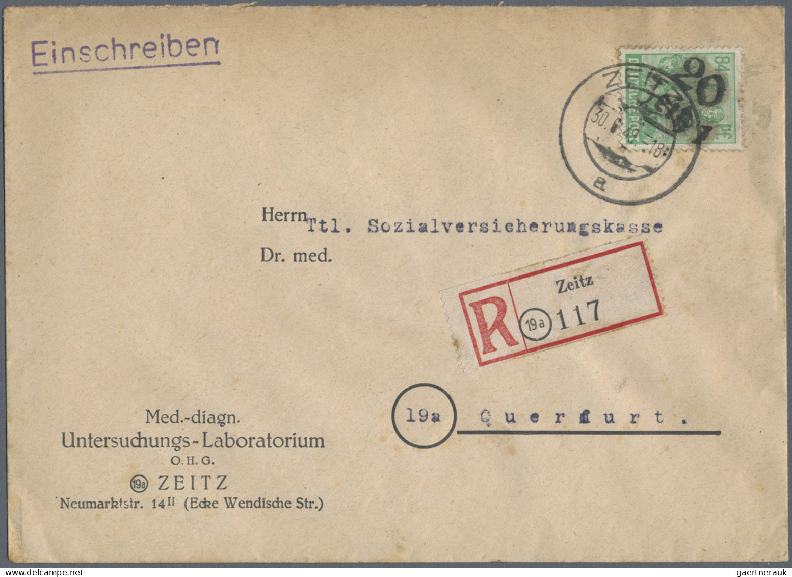 Sowjetische Zone - Bezirkshandstempel - IV - Bez. 20 (Halle): 1948, Halle Und Au - Autres & Non Classés