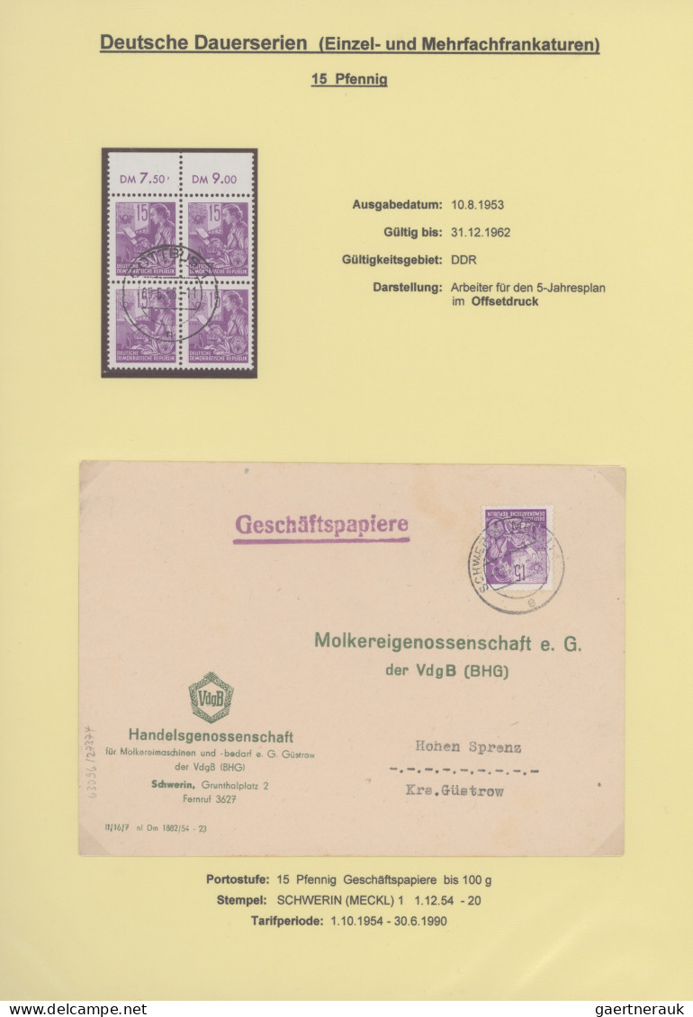 DDR: 1953/1962, Fünfjahresplan I-VIII, Spezialsammlung mit Marken und über 180 B