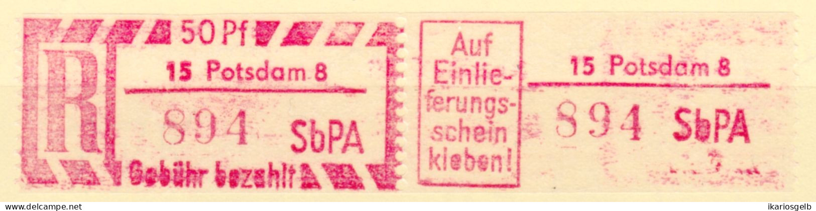 DDR Zentraler Kurierdienst ZKD 1968 Paar ** Aus 15 Potsdam 8 # 894 SbPA - Central Mail Service