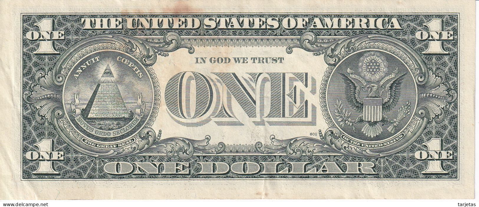 BILLETE DE ESTADOS UNIDOS DE 1 DOLLAR DEL AÑO 1995  LETRA A - BOSTON (BANKNOTE) - Billetes De La Reserva Federal (1928-...)