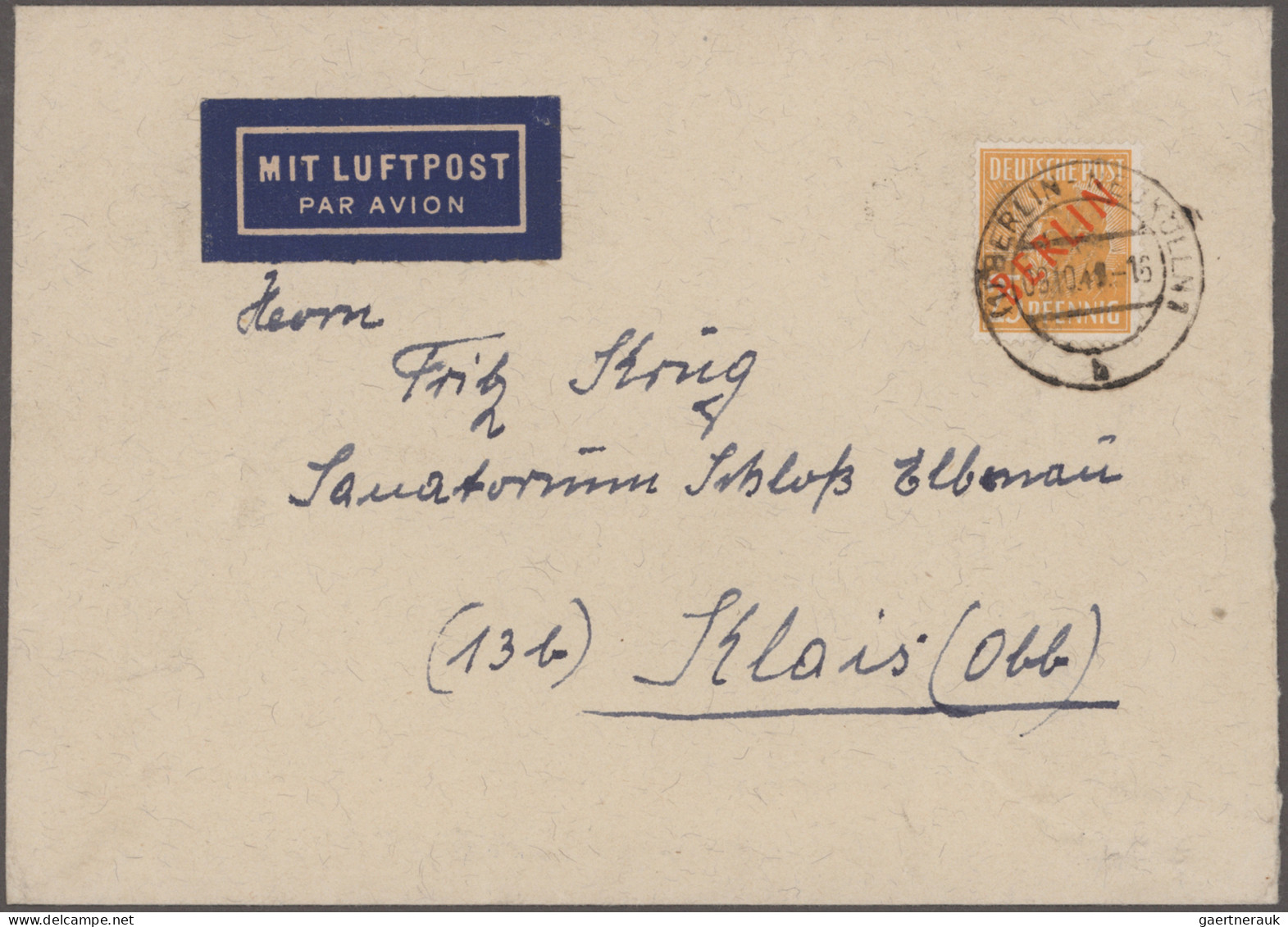 Berlin: 1949, Rotaufdruck, Sammlung Von 21 Briefen Und Karten Mit Bedarfspost Un - Lettres & Documents