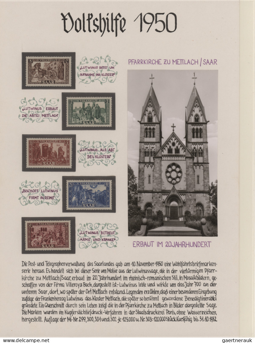 Saarland (1947/56): 1947/1956, Liebevoll Zusammengetragene Sammlung In 3 Alben M - Oblitérés