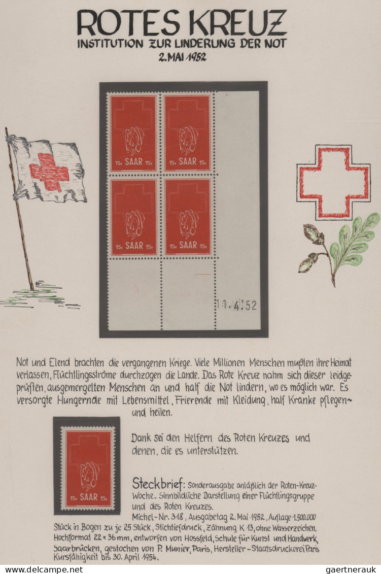 Saarland (1947/56): 1947/1956, liebevoll zusammengetragene Sammlung in 3 Alben m