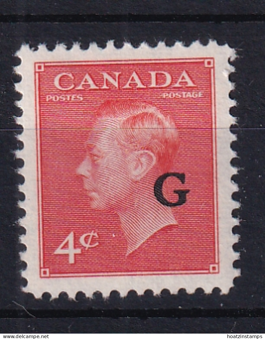 Canada: 1950/52   Official - KGVI 'G' OVPT   SG O183    4c   Vermilion  MH - Overprinted