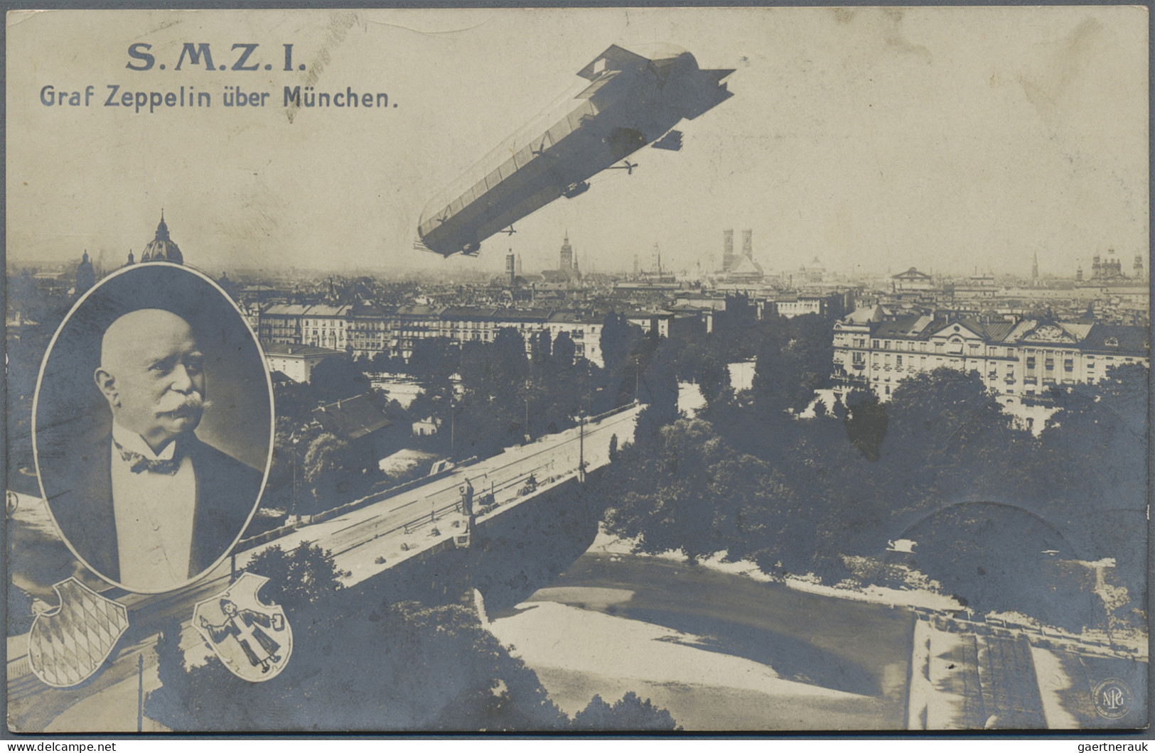 Ansichtskarten: Motive: ZEPPELIN: Ca. 185 Zeppelin postcards and a few photos, w