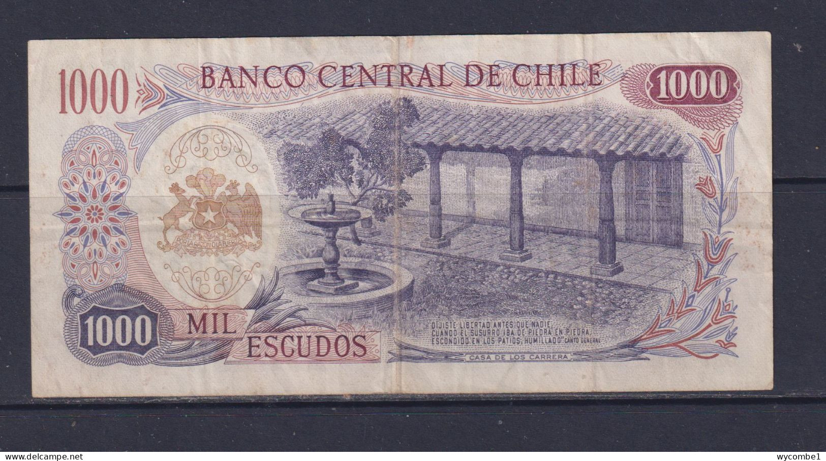 CHILE  - 1967 1000 Escudos Circulated Banknote - Chili