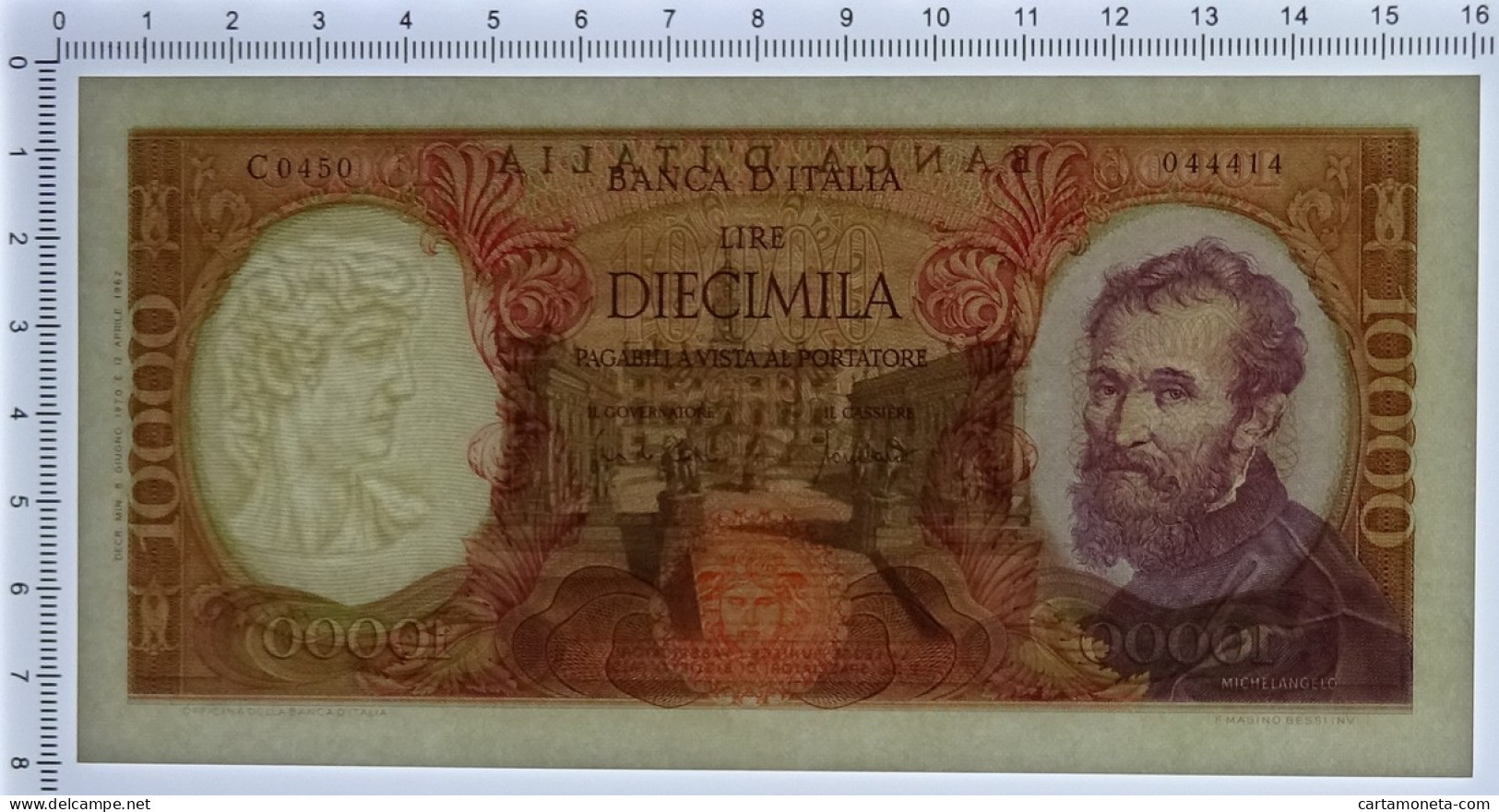 10000 LIRE BANCA D'ITALIA MICHELANGELO MEDUSA 08/06/1970 SUP - Autres & Non Classés