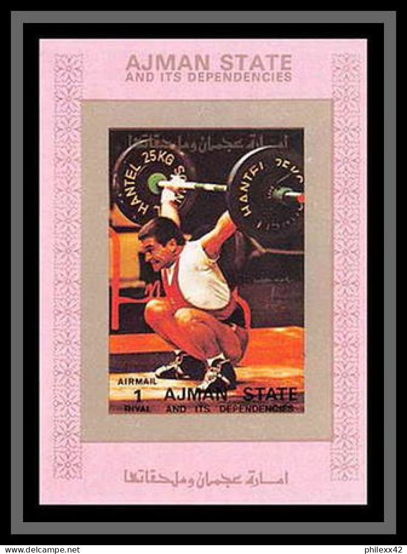 Ajman - 2748/ N° 2605 Weightlifting Haltérophilie Deluxe Bloc ** MNH (rose Pink)jeux Olympiques (olympic Games) - Gewichtheben