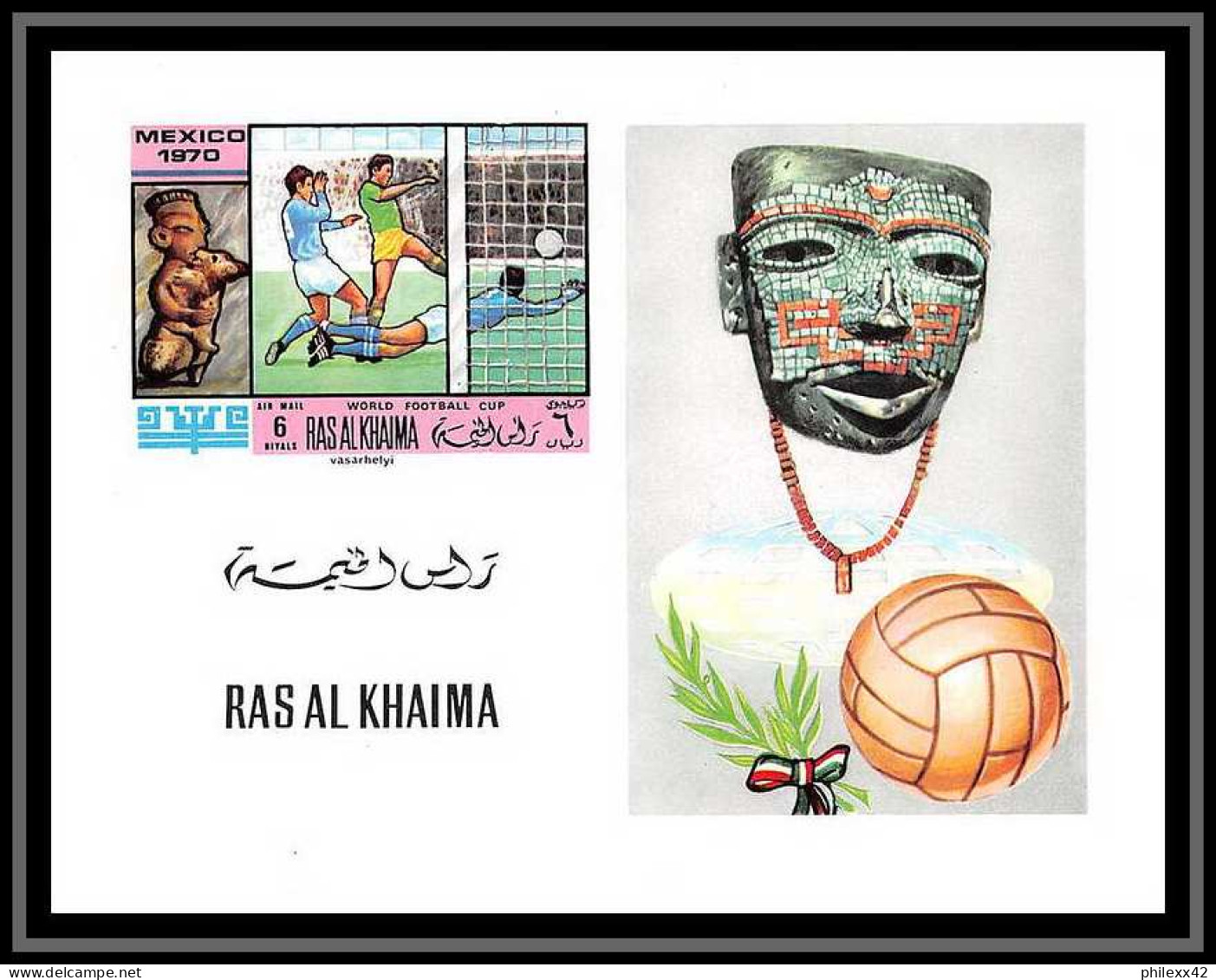 Ras Al Khaima - 543d - N° 354/359 B Football (Soccer) COUPE DU MONDE MEXICO 1970 Deluxe Sheets Blocs ** MNH - 1970 – Mexico