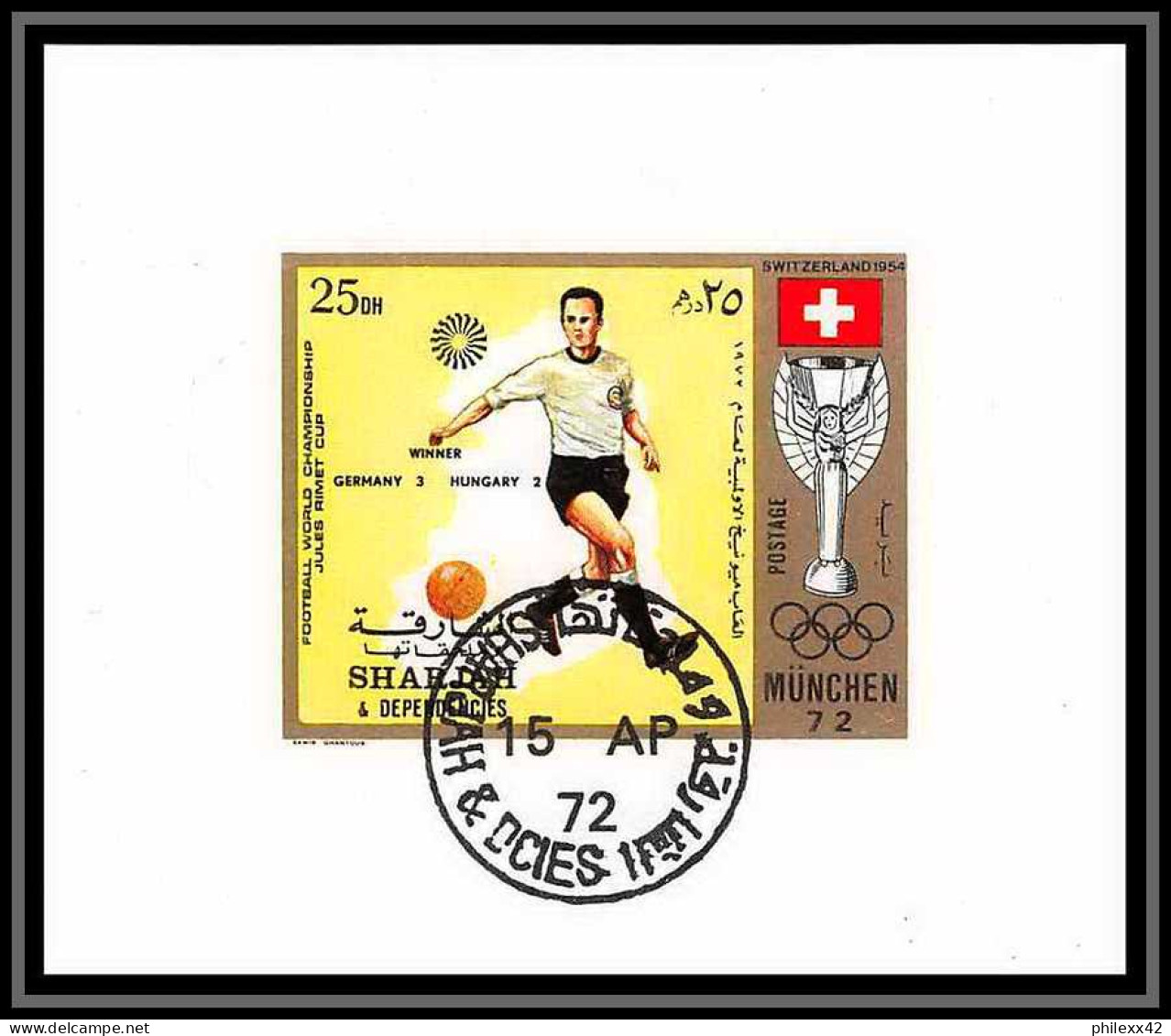 Sharjah - 2028/ N° 1142/1151 Football Soccer Jules Riney World Cup Munchen 1972 Deluxe Blocs Used  - 1930 – Uruguay