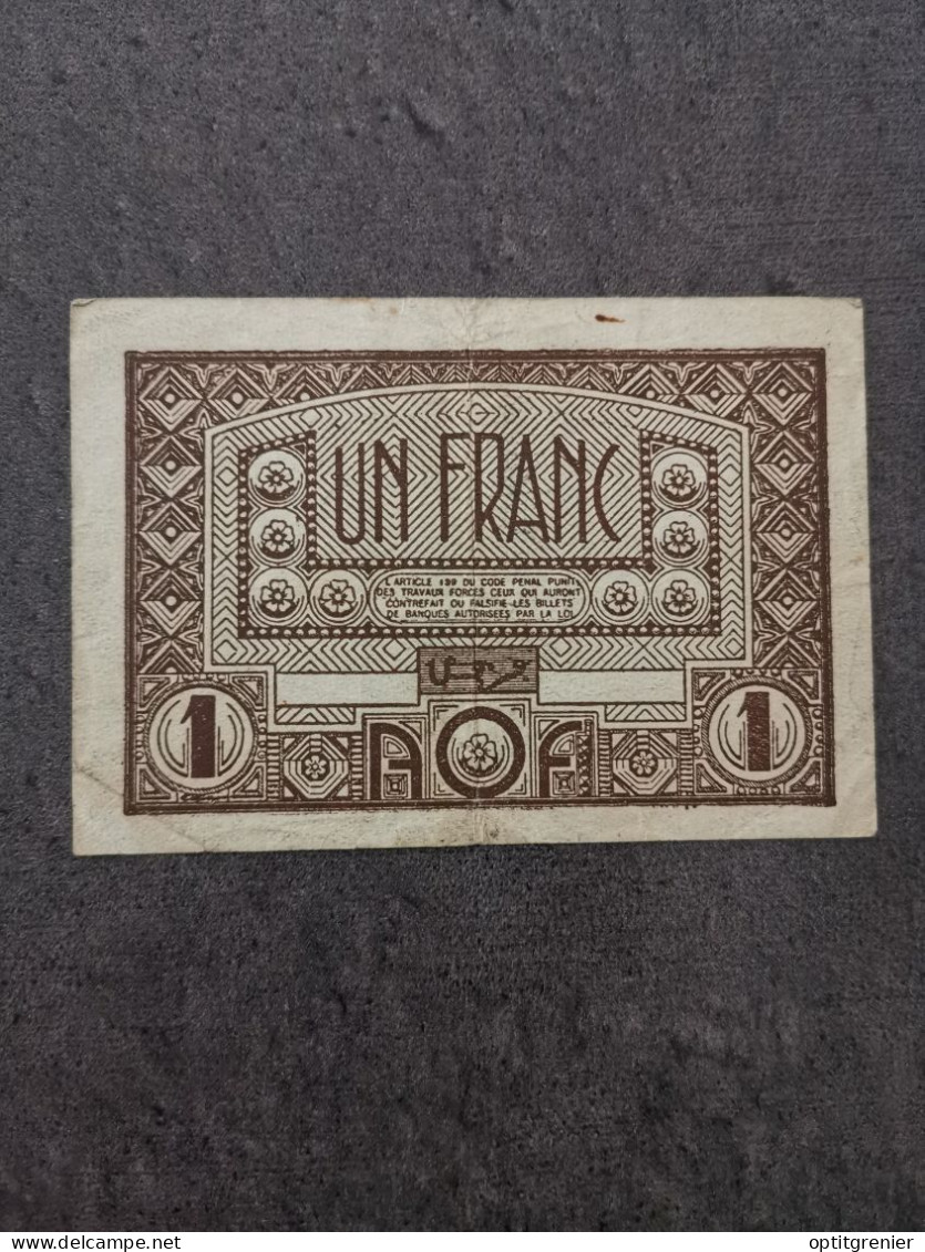 BILLET 1 FRANC AOF 1944 AFRIQUE OCCIDENTALE FRANCAISE - Sonstige & Ohne Zuordnung