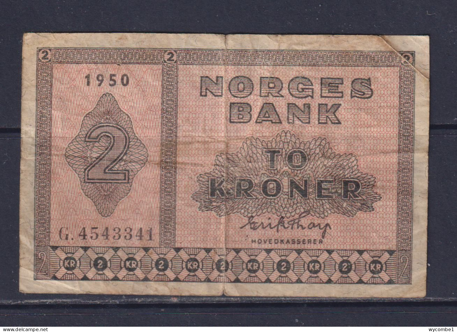 NORWAY  - 1950 2 Kroner Circulated Banknote As Scans - Norvège