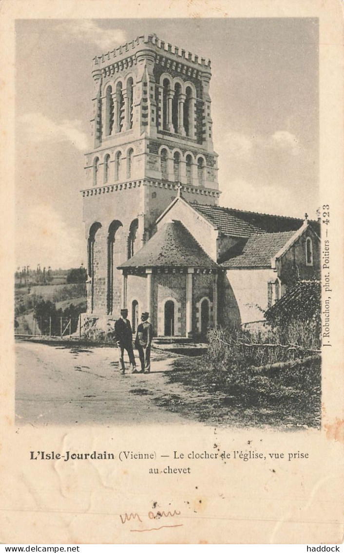 L'ISLE JOURDAIN : LE CLOCHER DE L'EGLISE - L'Isle Jourdain