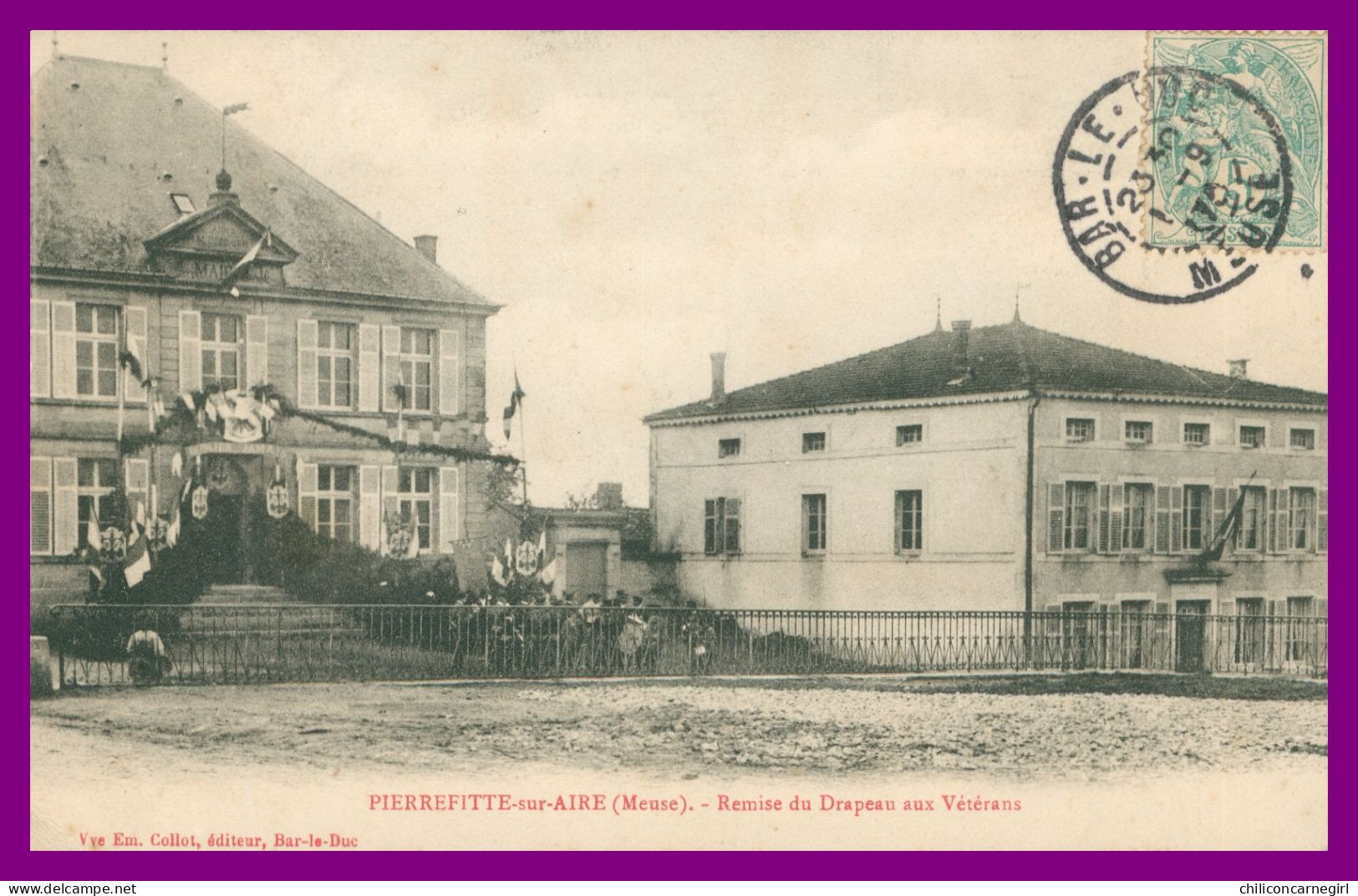 * PIERREFITTE SUR AIRE - Remise Du Drapeau Aux Vétérans - Animée - Edit. Vve Em. COLLOT - 1905 - Pierrefitte Sur Aire