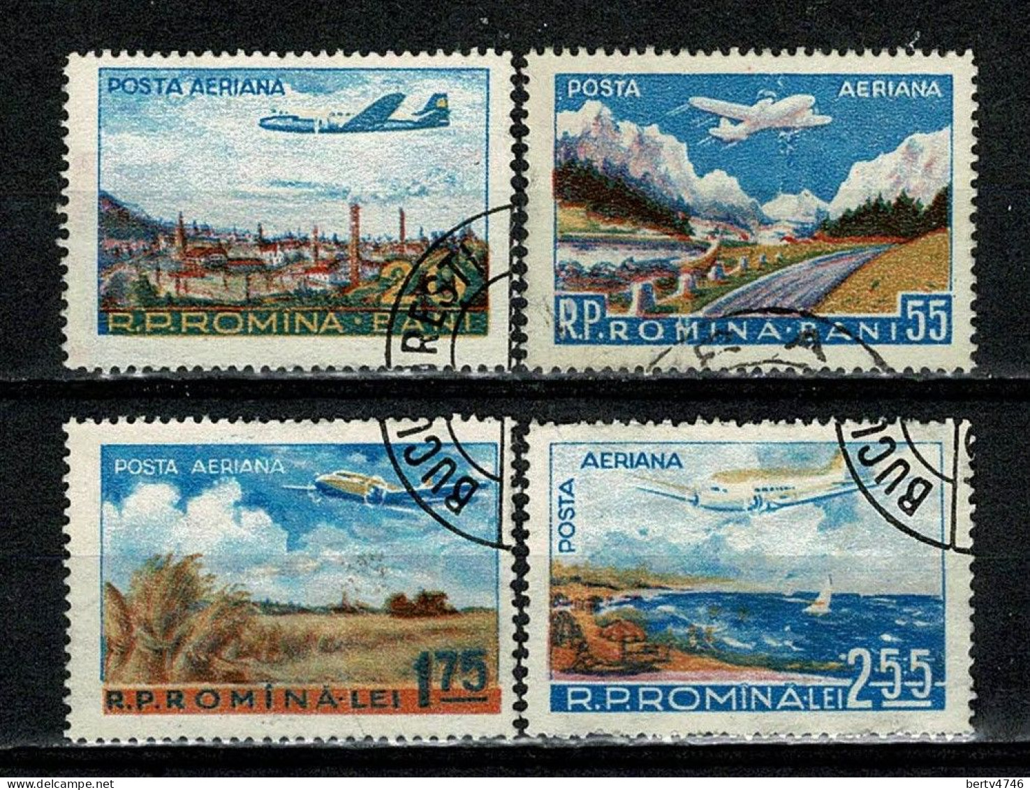 Roumanie 1956  Yv & T PA 65/68,  Série Complète   Used - Oblitérés