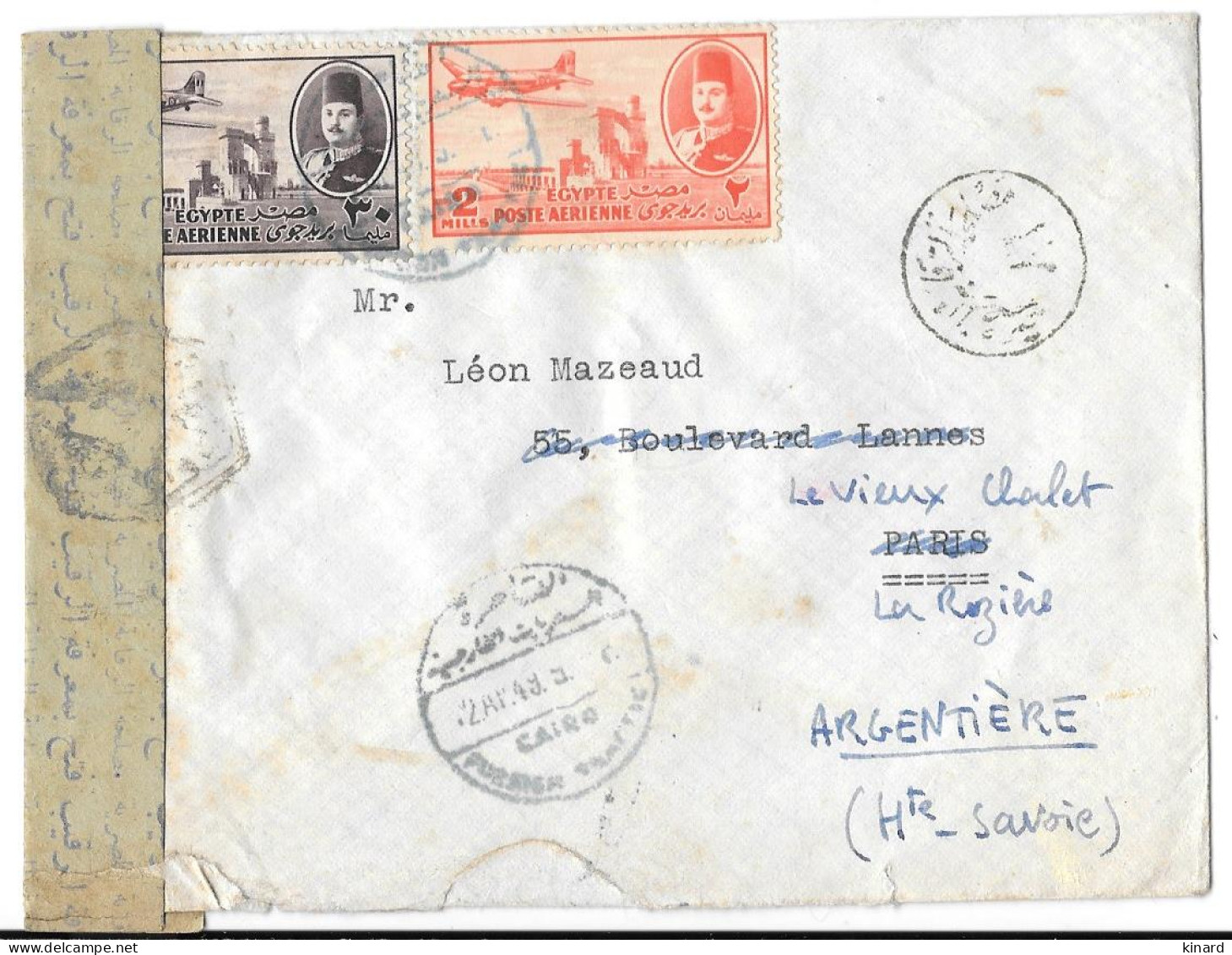  LETTRE PAR AVION   N°29/ N°36  CENSURE TBE SCAN - Luchtpost