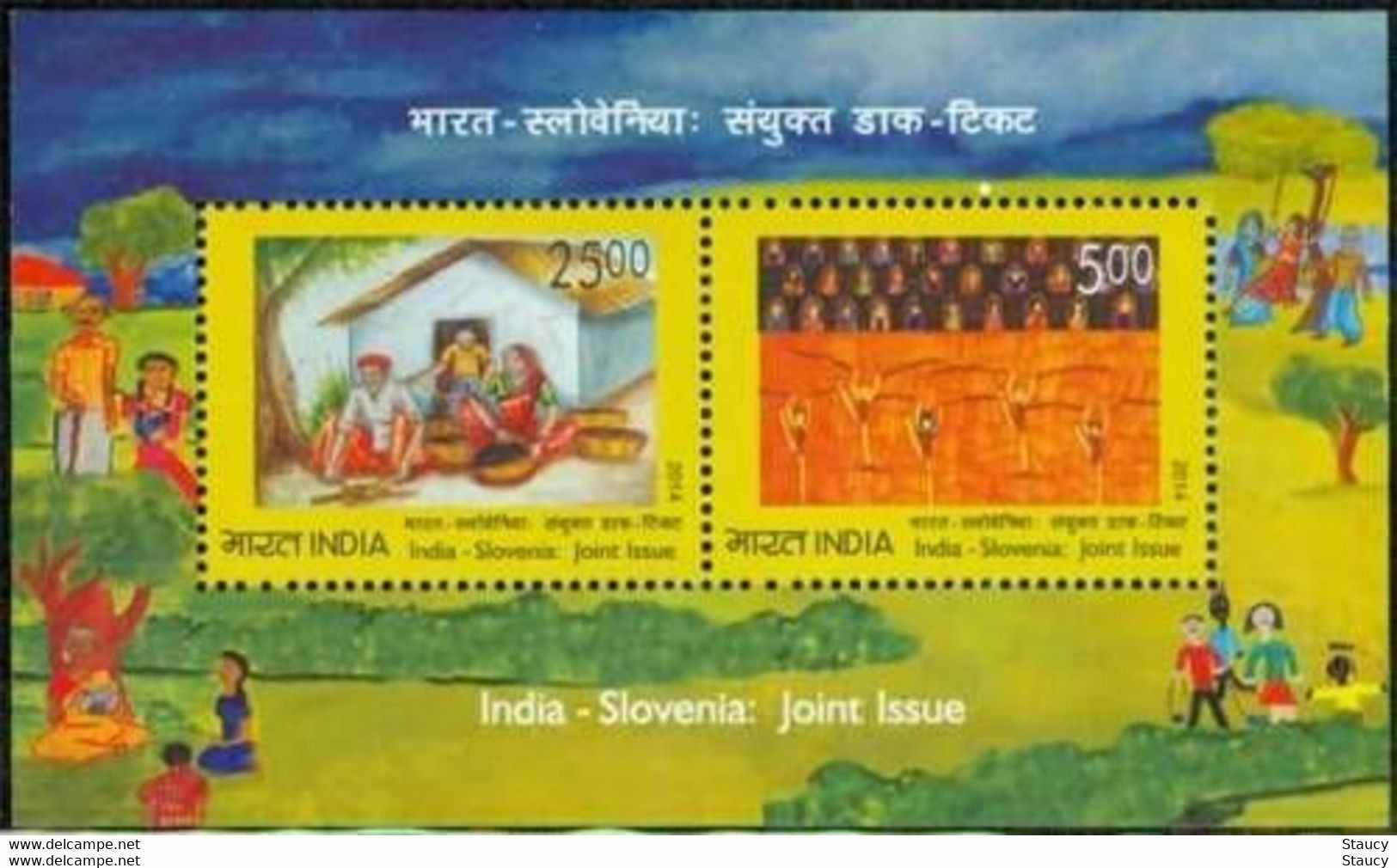 India 2014 Complete/ Full Set Of 4 Different Mini/ Miniature Sheets Year Pack Sports FIFA Soccer Music Buddhism MS MNH - Andere & Zonder Classificatie