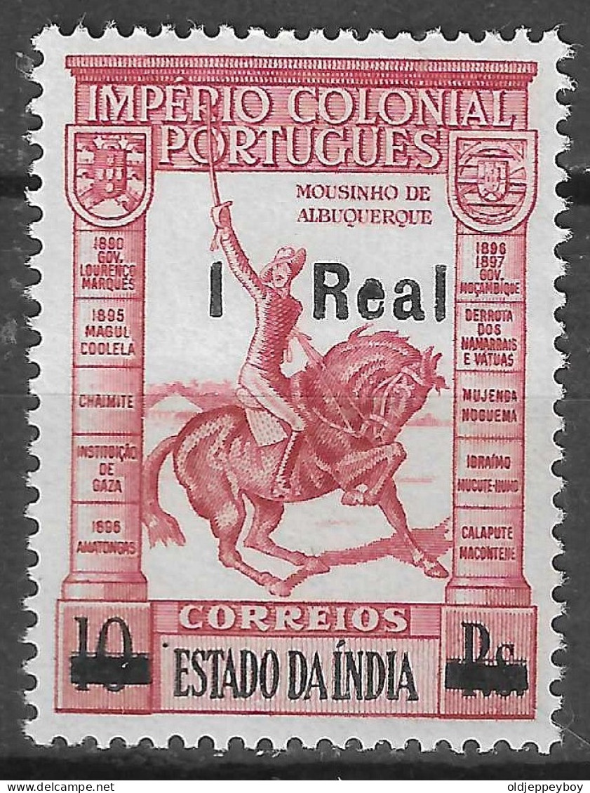 PORTUGUESE India 1938-1951 Imperio Colonial Portugues  Ovpt 1 Real Over 10 Reis - Portugiesisch-Indien