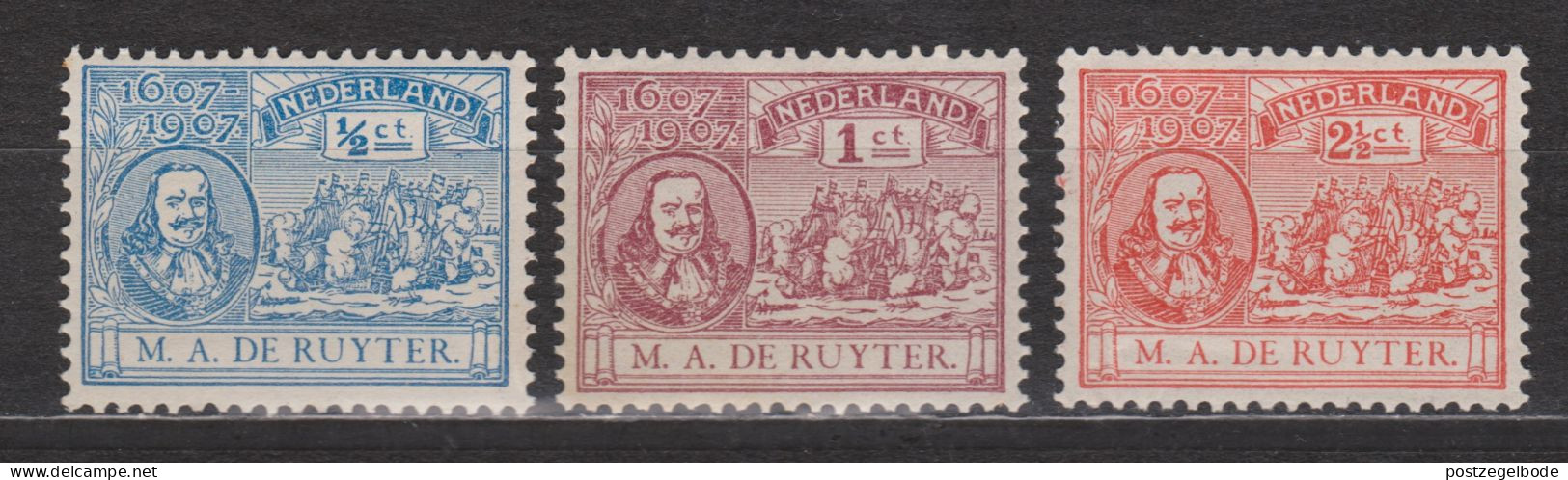 NVPH Nederland Netherlands Pays Bas Niederlande Holanda 87 88 89 MNH/postfris ; Michiel De Ruyter 1907 - Ungebraucht