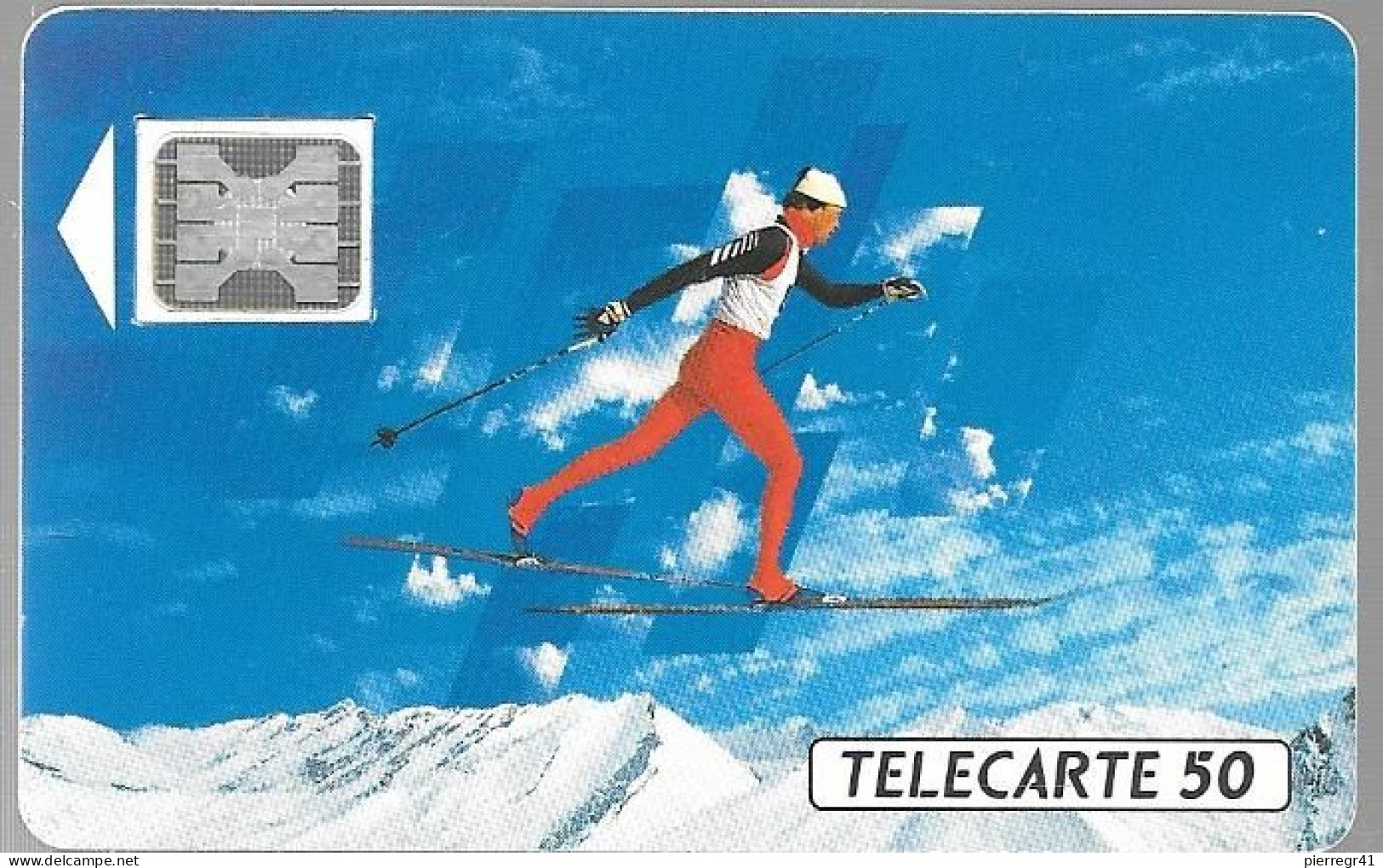 CARTE-PUBLIC-50U-F205 B.520-SC4--11/91-SKI DE FOND--Ge N°33357- R° Glacé-UTILISE -TBE- - 1991