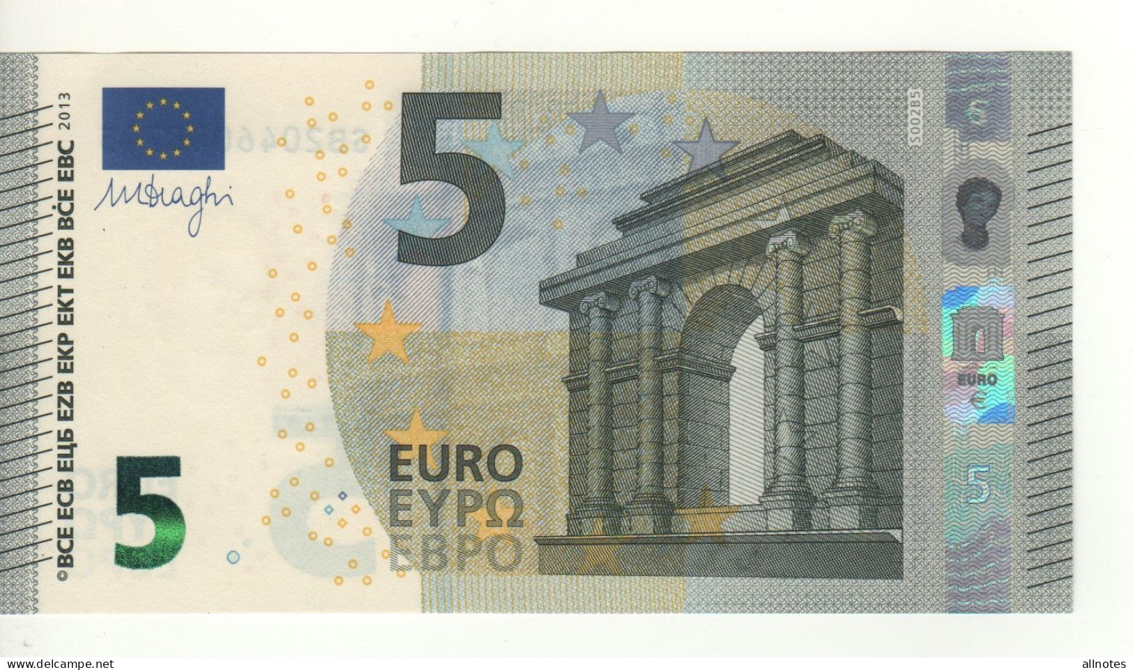 5 EURO  'Italy'     DRAGHI    S 002 B5     SB2046048745   /  FDS - UNC - 5 Euro
