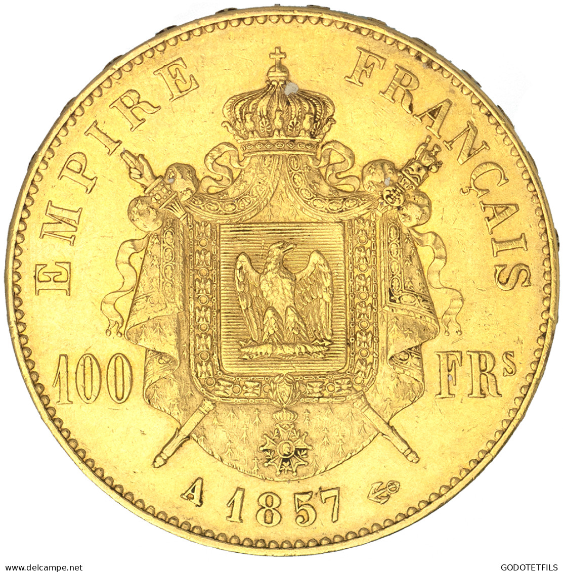 Second-Empire- 100 Francs Napoléon III Tête Nue 1857 Paris - 100 Francs-or