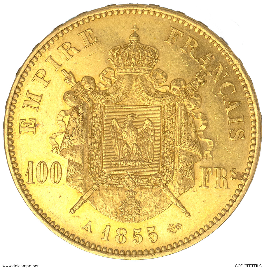 Second-Empire- 100 Francs Napoléon III Tête Nue 1855 Paris - 100 Francs-or