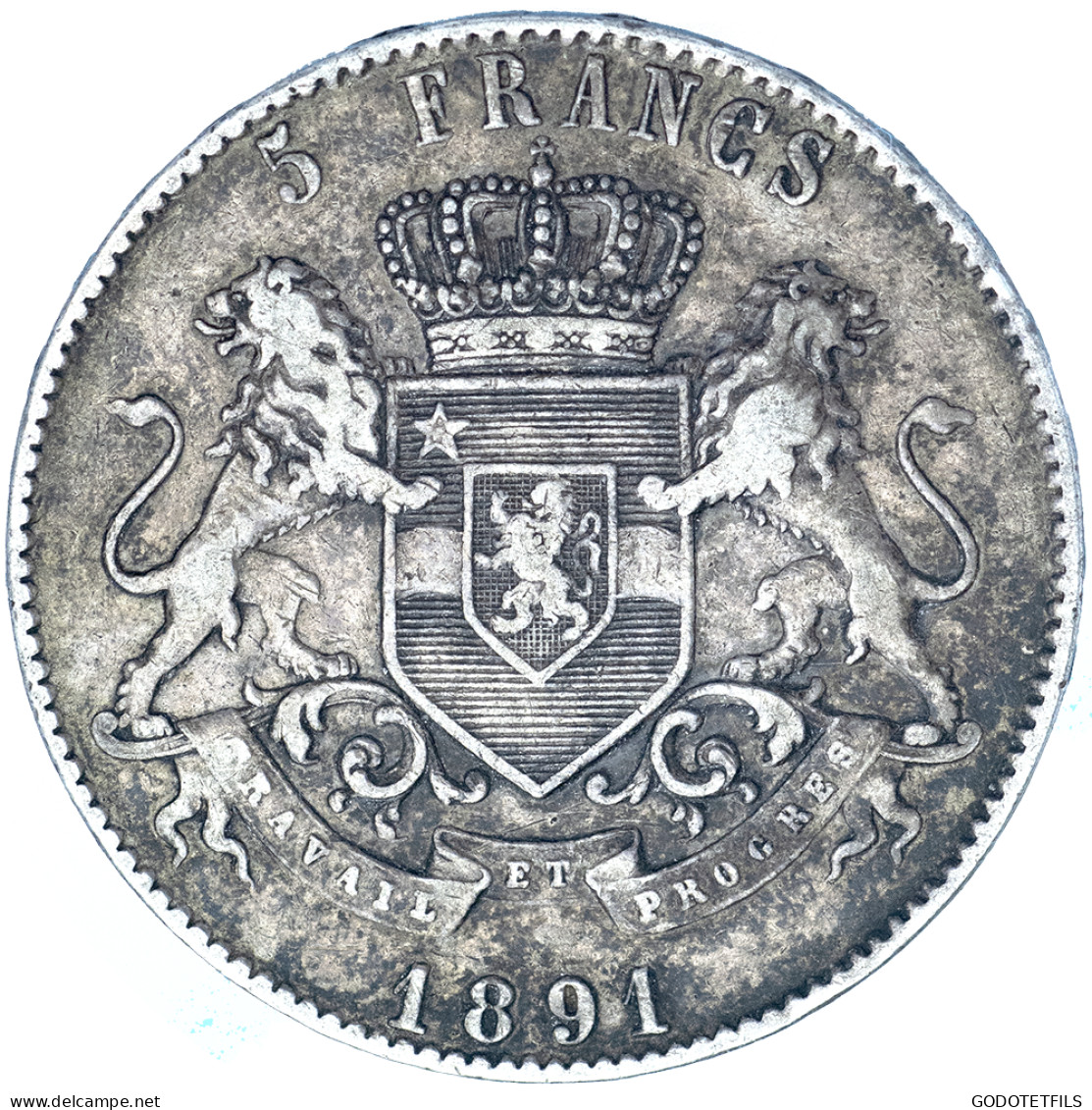 Belgique-Etat Indépendant Du Congo-5 Francs Léopold II 1891 Bruxelles - 1885-1909: Leopoldo II