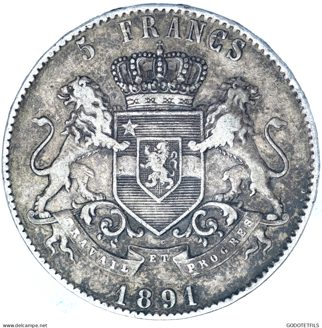 Belgique-Etat Indépendant Du Congo-5 Francs Léopold II 1891 Bruxelles - 1885-1909: Leopold II