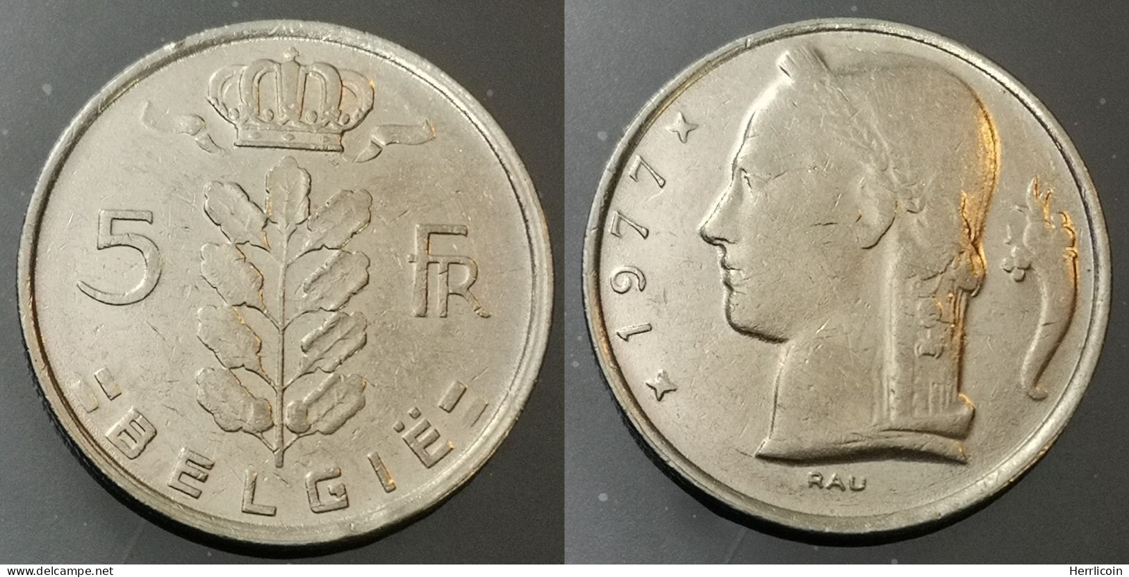 Monnaie Belgique - 1977 - 5 Francs Cérès en Néerlandais - 5 Francs