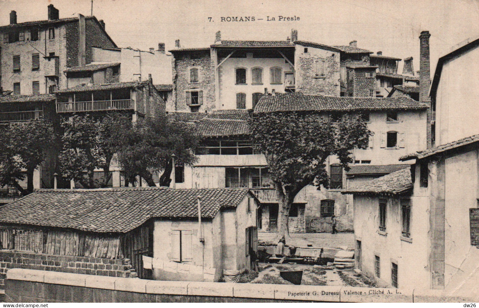 Romans-sur-Isère (Drôme) - La Presle, Le Lavoir Au Bord De La Savasse - Papeterie G. Bureau - Carte De 1914 - Romans Sur Isere