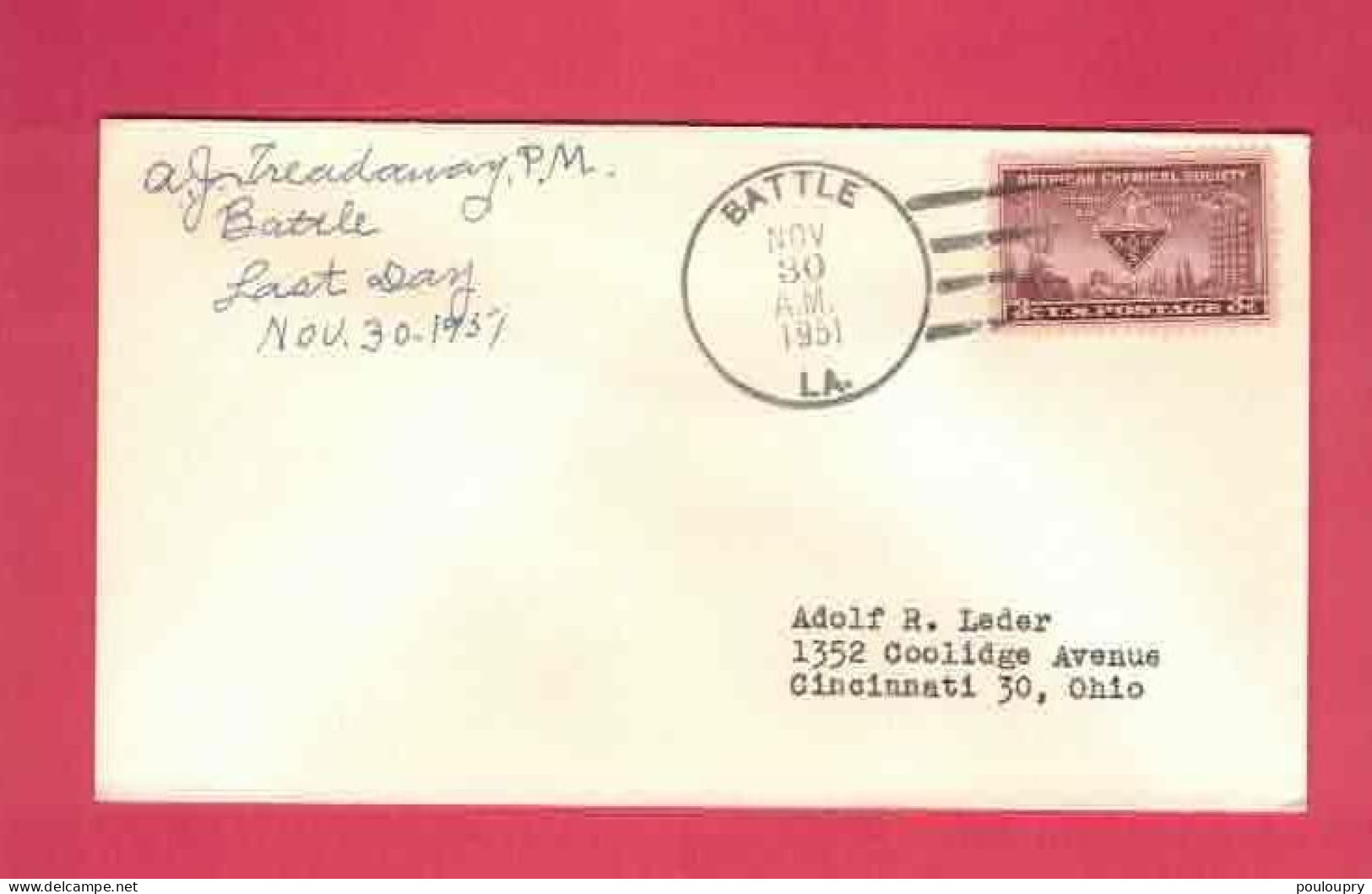 Lettre De 1951 Des USA EUAN - YT N° 553 - American Chemical Society - Scheikunde