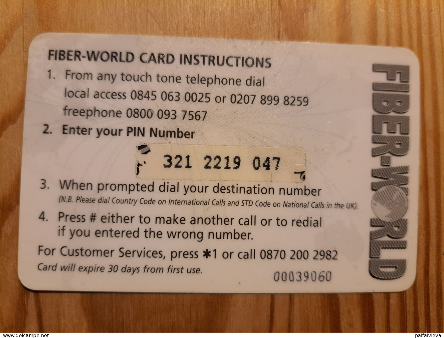 Prepaid Phonecard United Kingdom, Fiber-World - Map - [ 8] Companies Issues