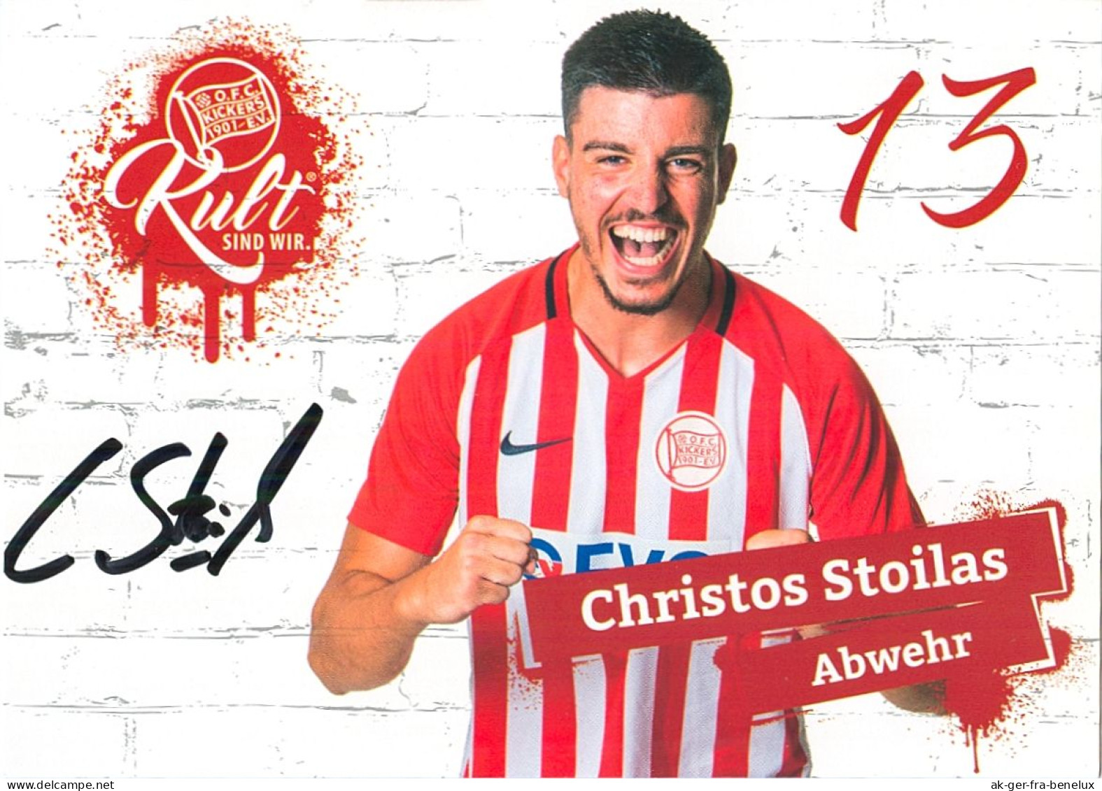 AK Christos Stoilas Offenbacher Kickers 18-19 OFC Offenbach Am Main Bayern Alzenau Eddersheim Hattersheim Neu-Isenburg - Autographes